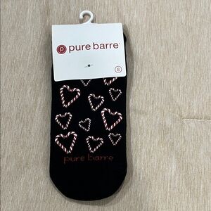 Pure Barre sticky socks.  New. Size small.  Candy cane hearts. Holiday